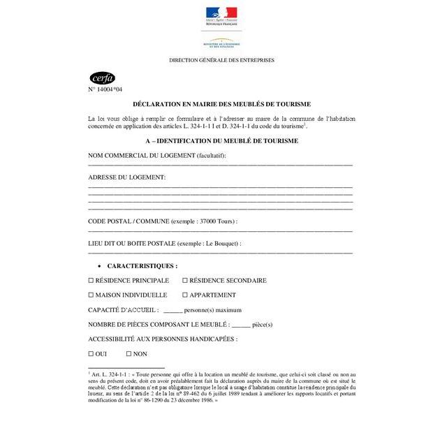 Déclaration des meublés de tourisme 🏡